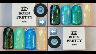 Born Pretty Chameleon Gel Polish 02amp08 Review amp Swatches [upl. by Leyameg]