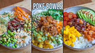 Tres Poke Bowls perfectos hechos en casa [upl. by Thetos]