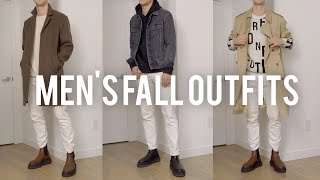 8 Mens Fall Outfits Styling White Jeans [upl. by Aneis548]