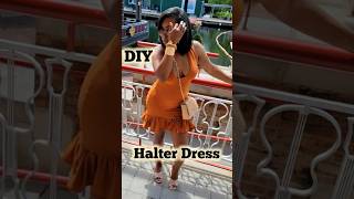 DIY halter dress  diyclothes designyourowncloset diyhalterdress eelfdraftedpattern [upl. by Anilejna]