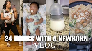 24 HOURS WITH A NEWBORN VLOG  Spend The Day With Us  6 Weeks Postpartum  Exclusively Pumping [upl. by Iret]