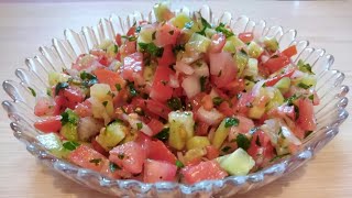 chlada la salade de tomates et concombres à la marocaine [upl. by Sacha]