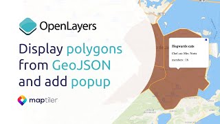 OpenLayers Tutorial 3  Map with polygon and popup from GeoJSON using JavaScript [upl. by Neeven]