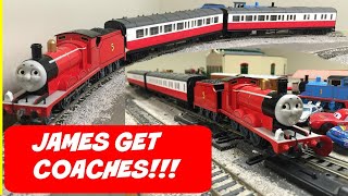 James The Red Engine Gets His Coaches Thomas and Friends Trains [upl. by Amary375]