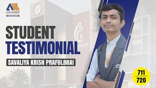 ASHADEEP 🔥🔥🔥🔥  JEE  NEET  FOUNDATION  Student Testimonial  Krish Savaliya  reneet neet2024 [upl. by Anilat]