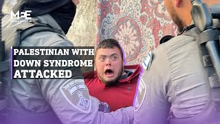 Palestinian man with Down syndrome is violently assaulted by Israeli forces [upl. by Sinegold506]