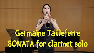 Germaine Tailleferre Sonata for unaccompanied clarinet allegro arioso [upl. by Anilasor]