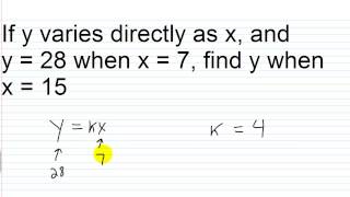 Direct Variation  Examples [upl. by Octave347]