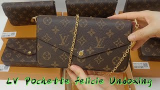 LOUIS VUITTON Felicie Pochette MONOGRAM Canvas WalletOnChain LV Attention to Details M61276 [upl. by Oirromed]