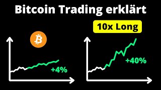 Bitcoin Hebel Trading einfach erklärt mit Animationen [upl. by Jonis]