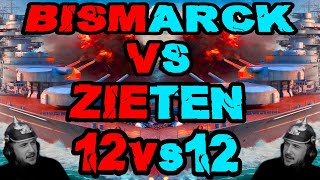 Bismarck vs Zieten DUELL 12vs12 Kradonische Gefechte ⚓️ in World of Warships 🚢 worldofwarships [upl. by Tamsky]