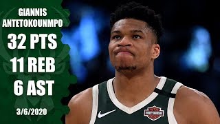 Giannis drops 32 points in showdown with LeBron in Bucks vs Lakers  201920 NBA Highlights [upl. by Dragone]