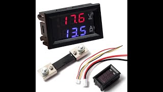 Digital Voltmeter Ammeter DC 100V 10A Shunt 50A test wiring [upl. by Kohcztiy]