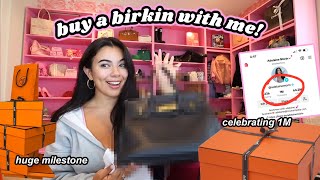 BUY A BIRKIN WITH ME Celebrating 1M Hermes Unboxing GRWM Shopping amp Reveal [upl. by Jarret]