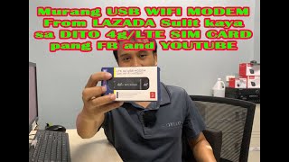 DITO 4GLTE USB MODEM WIFI ACTUAL SPEED TEST  SULIT PARIN NABILI LANG sa LAZADA [upl. by Nhor]