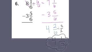 78 Subtract fractions with renaming [upl. by Neltiac]