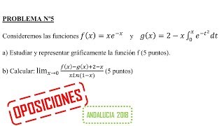 representación gráfica y límite problema 5 oposiciones matemáticas Andalucía 2018 [upl. by Cathe]