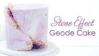 Geode Cake with a Stone Marble Fondant Effect  Cake Decorating Tutorial [upl. by Annovaj]