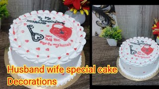 special cake husband and wife ke liy simple theme cake kaise banaye [upl. by Coveney]