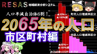 2065年の人口【市区町村編】～6割の市町村が人口半減、増加するところも～ [upl. by Melany86]