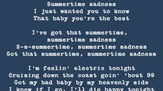 Summertime Sadness by Lana Del Rey Lyrics on Screen [upl. by Naggem]