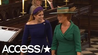 Princess Beatrice amp Sarah Ferguson Look Radiant As They Arrive At Princess Eugenies Wedding [upl. by Kina]