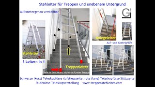 wwwteleskopleitercom Die Treppenleiter die auf jeder Treppe steht [upl. by Cousin]