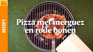 Pizza met merguez en rode bonen [upl. by Kernan]