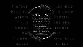 Efficacité vs Efficience [upl. by Devi]