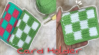 🍄How To Crochet Checkered Card Holder🍄 [upl. by Trust]