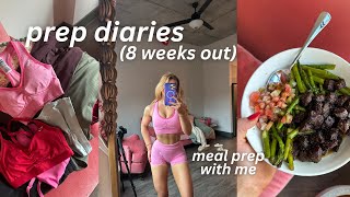 bodybuilding prep diaries 8 weeks out  meal prep with me amp gym shark haul [upl. by Adyela]