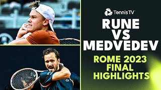 Holger Rune vs Daniil Medvedev For The Title 🏆  Rome 2023 Final Highlights [upl. by Ymmak]