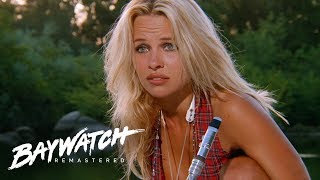 Pamela Andersons First Ever Scene On Baywatch Introducing CJ  Baywatch Remastered [upl. by Eirelam]