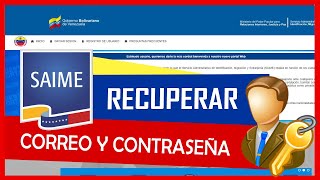 Cómo RECUPERAR Correo Contraseña y Usuario del SAIME en Línea ✅ [upl. by Yenaj]