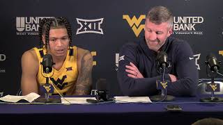 WVU Mens Basketball RaeQuan Battle Radford Postgame  Dec 20 2023 [upl. by Aikit]