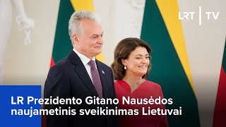 LR Prezidento Gitano Nausėdos naujametinis sveikinimas Lietuvai  20231231 [upl. by Valenka]