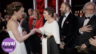 Duke and Duchess of Cambridge meet BAFTA winners including Olivia Coleman and Rami Malek [upl. by Keily]