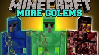 Minecraft MORE GOLEMS TONS OF NEW GOLEMS Golem World Mod Showcase [upl. by Aronas]