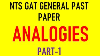 123 GAT General Past paper Analogies Part1 [upl. by Nottus]