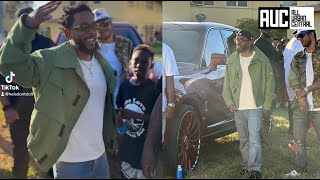 Kendrick Lamar Drives His RED Rolls Royce To Nickerson Garden Projects “Not Like Us” Video Shoot BTS [upl. by Courcy]