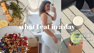 what i eat on a BUSY day  quick easy and healthy meals snacks and supplements [upl. by Gazo210]