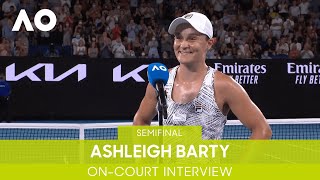 Ashleigh Barty OnCourt Interview SF  Australian Open 2022 [upl. by Norman671]