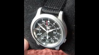 Unboxing Seiko 5 SNK809 quotMilitaryquot 4K Ultra HD [upl. by Casilda]