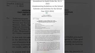 Implementing Guidelines on Proposed DepEd School Calendar 20232024 [upl. by Arrio]