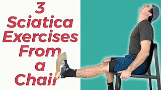 3 Great Sciatica Exercises Sitting In A Chair [upl. by Kyla]