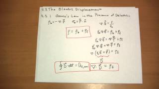 431 Gausss Law in the Presence of Dielectrics [upl. by Yenaj]