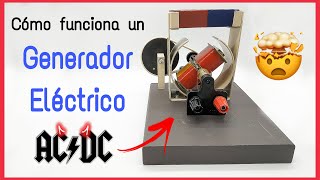 CÓMO FUNCIONA UN GENERADOR ELÉCTRICO  GENERANDO CORRIENTE CONTINUA CC Y ALTERNA CA [upl. by Nnairrek657]