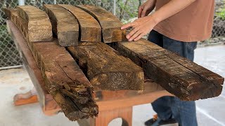 Upcycling Old Shipwrecked Timber  Crafting an Unique Stunning Wooden Console Table [upl. by Tiat]