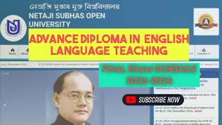 NSOU Final Exam Schedule 1st year  Advance Diploma English Language Teaching [upl. by Edlihtam]