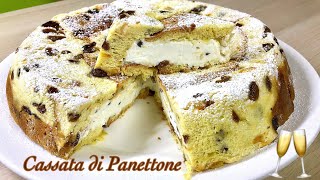 CASSATA DI PANETTONE ricetta veloce senza cottura  Tutti a Tavola [upl. by Ecydnak711]